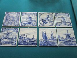 Delft Schoonhoven Keramic Set of 8 and 7 Tiles Pick one (Number: 1- Set of 8) - $292.03+