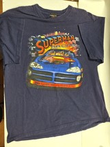Vintage 00s NASCAR Superman Racing T-shirt Mens XL Warner Bros - $19.79