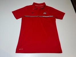 Ohio State Buckeyes Red/Gray Short-Sleeve Polo Shirt – Nike Dri-Fit Men’s Small - £11.98 GBP