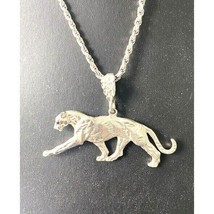 Large 925 Sterling Silver Big Cat Panther Pendant Necklace Sky - £123.32 GBP