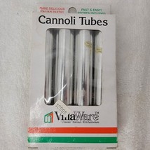 4 Vintage Cannoli Tubes VILLAWARE Italy Baking Forms With Recipes NOS NEW - £7.13 GBP