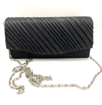 NWOT d&#39;margeaux Black Pleated Glitter Clutch Purse - $259.91 MXN