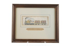 c1870&#39;s Stevengraph Pure Silk Woven Picture of Steam Locomotive &quot;The first train - £134.08 GBP