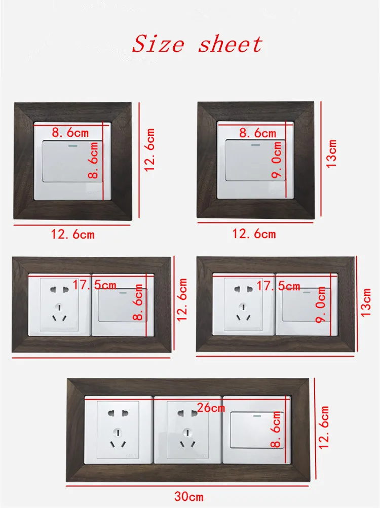 House Home Solid wood Tenon and tenon process Nordic style switch stickers Anti- - £19.65 GBP