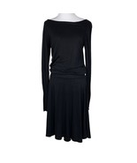 James Perse Black Long Sleeve Tencel Dress Size 2 Made In USA Drop Waist - $26.73