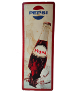 Vintage 1960s Pepsi Soda Metal Tin Sign 35&quot;x13&quot; Mexico Retro Advertising - $5,540.84 MXN