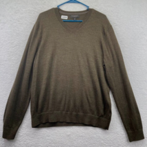 Banana Republic Mens V Neck Sweater Size Large Chocolate Brown Merino Wool - £15.81 GBP