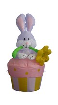 Easter Inflatable Rabbit Bunny Yard Flower Pot Spring Indoor Outdoor Decoration - £39.38 GBP