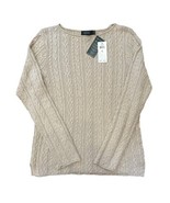 Lauren Ralph Lauren Women’s Beige Cable Knit Sweater Long Sleeve NWT Siz... - €51,02 EUR