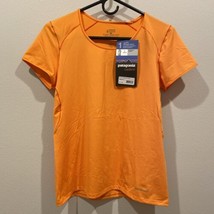 NWT Patagonia Shirt Capilene Silkweight Stretch 1 Women’s Large Orange U... - £23.90 GBP