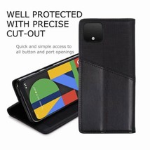 For Google Pixel 6A 7 6Pro 5 XL 4A 4XL Magnetic Leather canvas Case Flip Cover - £40.06 GBP