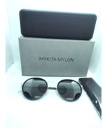 Mykita mylon hay Gafas de Sol 309 Plata Marco 49/23 Negro Lentes - £300.27 GBP