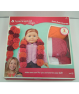 American girl crafts pom-pom scarves kit pink and orange yarn - $19.75