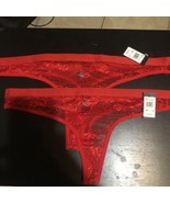 Lot Of 2 NWT Frederick&#39;s of Hollywood 1X Fern Red Fishnet &amp; Lace Thong P... - $203.67 MXN