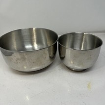 Sunbeam Mixmaster Metal Mixing Bowls Stainless Steel 6&quot; 9&quot; Set Vintage GC - $34.18