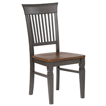 Dakota Slat Back Armless Dining Chairs - Set Of 2 In Distressed Brown And Ash Gr - £479.15 GBP