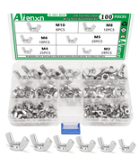 100PCS Metric Wing Nuts Assortment Kit, 304 Stainless Steel, M3-M10 Sizes - $32.93 CAD