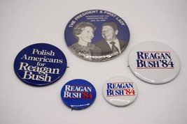 Lot of 5 Ronald Reagan George Bush Political Pinback Pin-
show original title... - £31.97 GBP