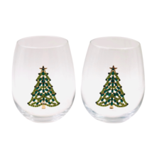 Bedazzled Christmas Tree Stemless Glasses - $747.17 MXN