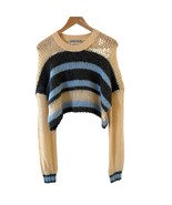 Kimchi Blue Women Cropped Sweater Pullover Crochet Lace Trim Size SP Boh... - $24.99