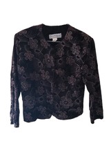 Norton McNaughton Black Velvet Gletter Floral Jacket - $19.25
