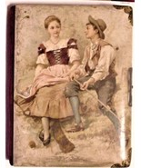 Antique Celluloid Cabinet Photo Album Men Women &amp; Baby Photos - $359.95