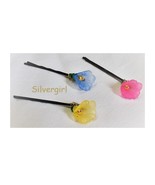 Pretty Flower Bobbie Pins Little Girls Moms Small and Large Sizes - $6.76 CAD+