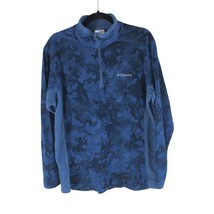 Columbia Mens Klamath Range Printed Half Zip Sweater Fleece Camouflage Blue M - £11.58 GBP