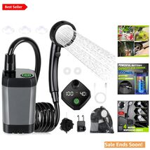 Portable Camping Shower with Rechargeable 6000mAh Battery LED Display 4 ... - $77.17