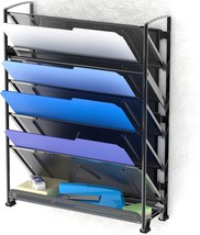 Simple Houseware 6 Tier Wall Mount Document Letter Tray Organizer, Black - $35.93