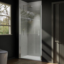 36 In. to 37-3/8 In. x 72 In Semi-Frameless Pivot Shower Door in Chrome - £225.55 GBP