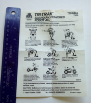 1986 Tonka GOBOT TRI-TRAK Guardian Robot Instruction Sheet Blueprint - $7.69
