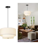 18&quot; Drum Fabric Pendant Light, Large Modern Hanging Ceiling Chandelier F... - $57.00