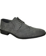 BRAVO KING-3 Dress Shoe Classic Faux Suede Oxford Leather Lining Gray - £27.93 GBP