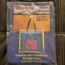 Simplicity SW210-KIT Sewing Pattern Denim Star Tote Bag Craft Fabric Applique - £11.38 GBP