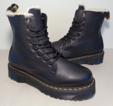 Dr. Martens Size 12 M JADON Black Fur Lined Boots New Men&#39;s Shoes - $296.01