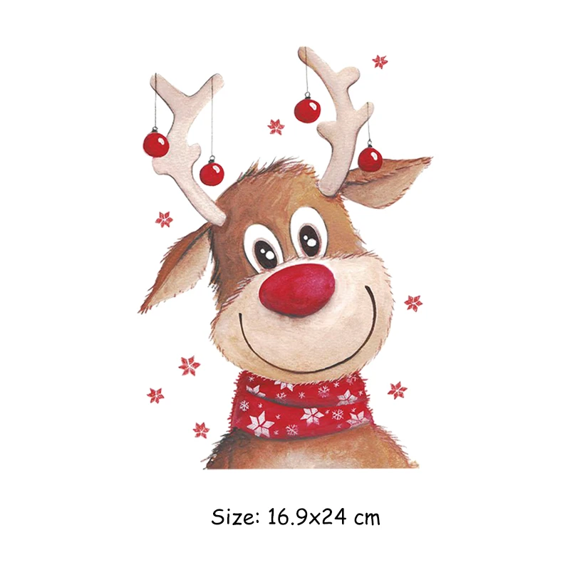 Merry Christmas es DIY Heat Transfer Appliqued Tops Vinyl Clothing Stickers For  - £63.55 GBP
