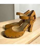 Calvin Klein VENTURE Women&#39;s Strappy Tan Leather Studded High Heel Shoes... - $49.49