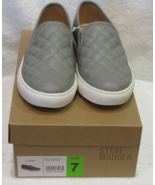 Steve Madden Women s Quilted Slip On Sneaker Light Gray Women s Sz 7-9 NIB - $23.14