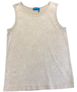 Fresh Produce Tank Top Womens L Beige Floral Cotton Blend Lightweight Ca... - $244.80 MXN