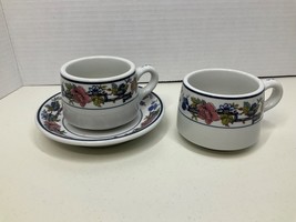 Vintage Shenango China Restaurant Ware (2) Coffee Cups (1) Saucer Oriental Tree - $13.71
