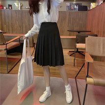 White Pleated Midi Skirt Outfit Women Girl Plus Size Full Pleated Skirt image 5