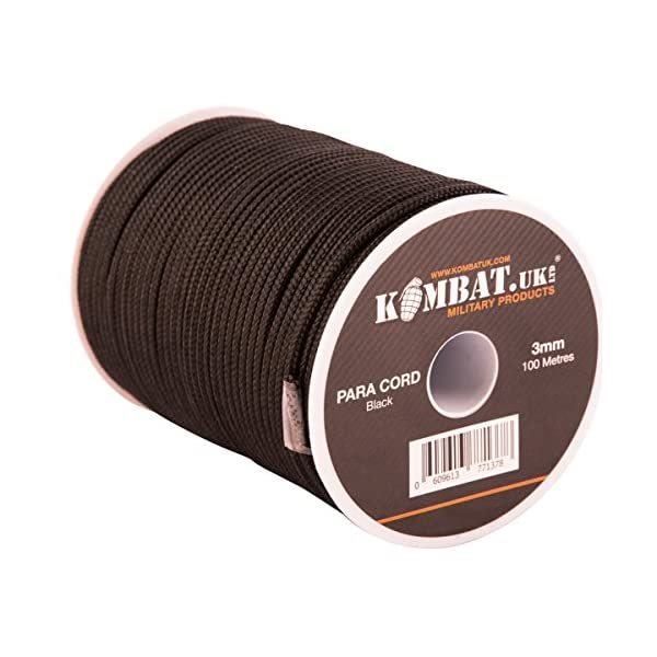 Kombat UK Paracord Reel - Black, 100 m  - $25.00