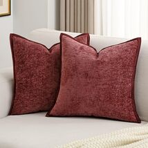 FUTEI Burgundy Chenille Throw Pillow Covers 22x22 Inch Set of 2 Soft Cozy - $406.90 FUTEI Burgundy Chenille Throw Pillow Covers 22x22 Inch Set of 2 Soft Cozy - $406.90 MXN