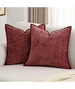 FUTEI Burgundy Chenille Throw Pillow Covers 22x22 Inch Set of 2 Soft Cozy - $406.90 MXN FUTEI Burgundy Chenille Throw Pillow Covers 22x22 Inch Set of 2 Soft Cozy - $406.90 MXN