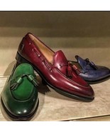 Customize Different Color Tassel Loafers Apron Toe Premium Leather Forma... - £102.32 GBP