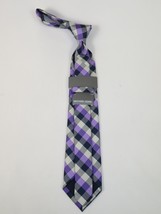 Men's Michael Kors Tie Classic Woven Silky Feel #MK-1 Lavender Checker image 3