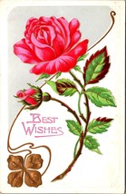 Best Wished Floral Embossed Gold Detail Postcard PC113 - £10.35 GBP