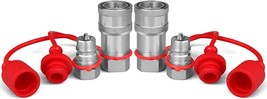 Hydraulic Quick Connect Couplers/Couplings 1/4&quot; Npt Iso 7241-B With Dust... - £28.27 GBP