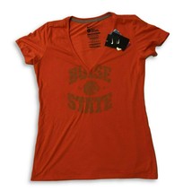 NWT New Boise State Broncos Nike Tri-Blend Women&#39;s V-Neck Slim-Fit Large Shirt - £18.16 GBP